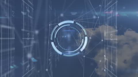 Futuristic Digital Interface Scanning Network Connections