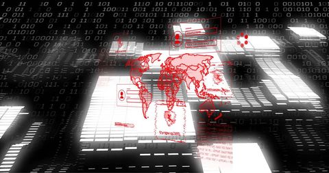 Global Data Connections and Cloud Computing with Digital Code - Download Free Stock Images Pikwizard.com