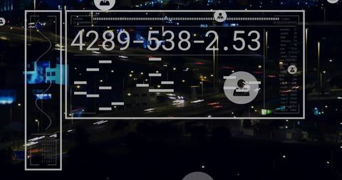 Digital Data Overlay on Urban Night View Representing Global Connectivity - Download Free Stock Images Pikwizard.com