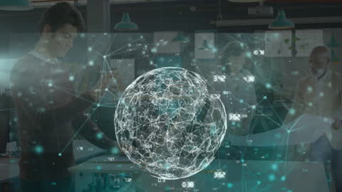 Digital Network Intranet Amidst Collaborative Business Meeting