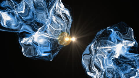 Futuristic Blue Light Patterns on Black Background