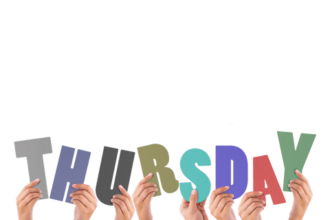 hands holding colorful thursday text with transparent background - Download Free Stock Videos Pikwizard.com