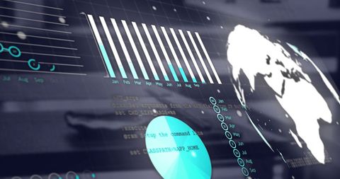Digital Financial Data Processing and Global Network - Download Free Stock Images Pikwizard.com