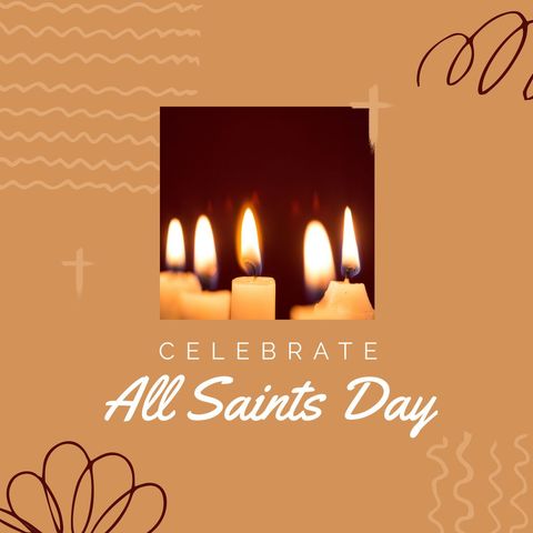 All Saints' Day Celebration with Glowing Candles - Download Free Stock Templates Pikwizard.com