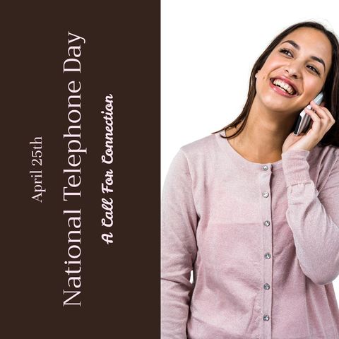 celebrating national telephone day with joyful connection - Download Free Stock Templates Pikwizard.com