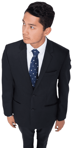 Transparent Image of Focused Asian Businessman Looking Aside - Download Free Stock Videos Pikwizard.com