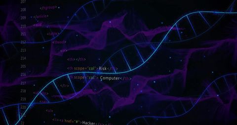 Intersecting Digital Code and DNA Solutions - Download Free Stock Images Pikwizard.com
