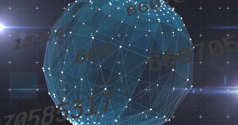 Digital Networking Globe with Floating Numbers - Download Free Stock Images Pikwizard.com