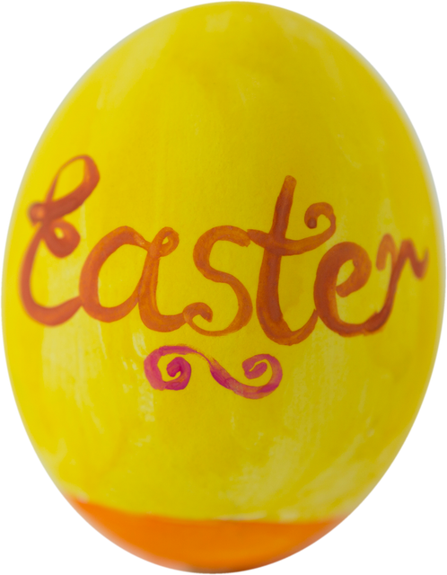 Close-up of Transparent Yellow Easter Egg with Decorative Text - Download Free Stock Videos Pikwizard.com