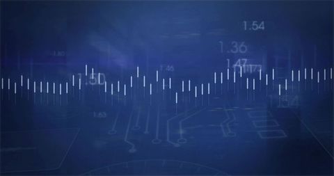 Futuristic Digital Data Waveform with Numeric Display