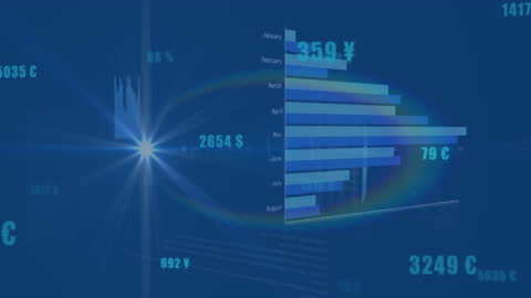 Colorful Lens Flare Overlapping Analytical Data Visualization