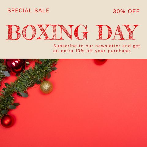Boxing day sale promotion with christmas decorations