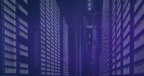 Digital Data Stream Flowing Through a Futuristic Server Room - Download Free Stock Images Pikwizard.com