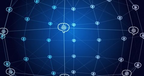 global ai network with data processing icons on blue grid - Download Free Stock Images Pikwizard.com