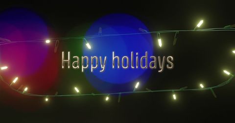 Illuminated Happy Holidays Greeting with Festive Lights - Download Free Stock Images Pikwizard.com