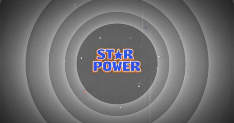 Retro Cinematic Design with Concentric Rings and Star Emblem
