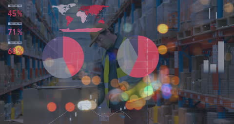 Digital Graph Overlays On Warehouse Logistics Worker