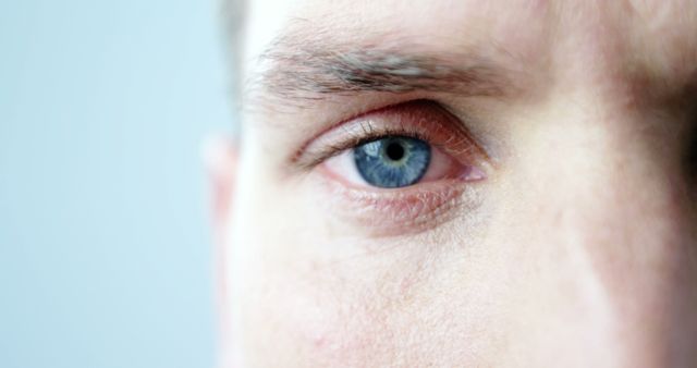 Close-up of Man's Blue Eye with Detailed Iris - Download Free Stock Images Pikwizard.com