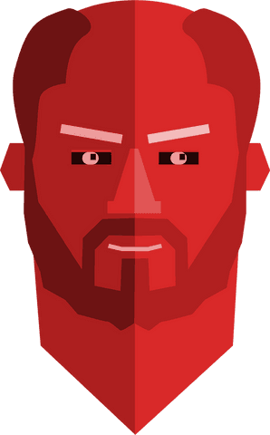 geometric red bearded man vector on transparent background - Download Free Stock Videos Pikwizard.com