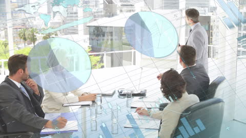 Business Team Analyzing Data on Modern Interface