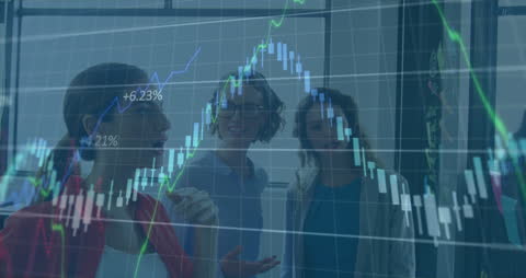 Data Analysis Collaborating Team in Modern Office Environment