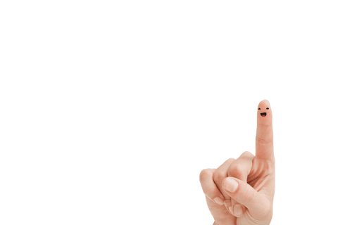 Happy Face Finger Illustration on Transparent Background - Download Free Stock Videos Pikwizard.com