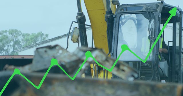 Data Processing Overlay on Worker at Rubbish Dump - Download Free Stock Images Pikwizard.com