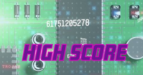 Digital Circuit Board with Prominent High Score Text - Download Free Stock Images Pikwizard.com