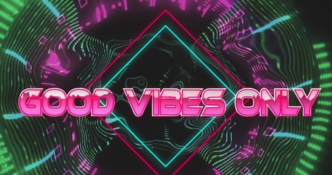 good vibes only text on colorful abstract pattern - Download Free Stock Images Pikwizard.com