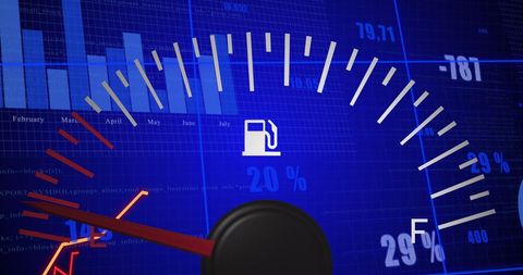 Fuel Gauge and Digital Data Analytics Merge - Download Free Stock Images Pikwizard.com