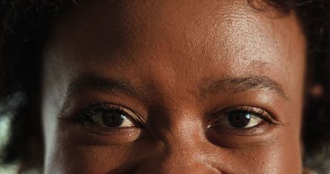 Close-up of African American Female with Natural Grace