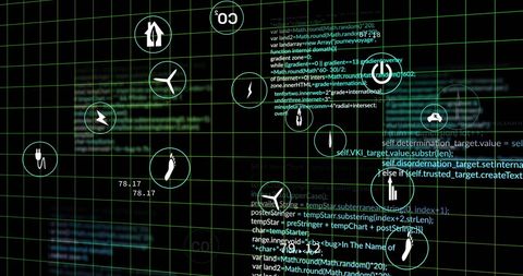 Digital Data Processing with Global Connection Icons - Download Free Stock Images Pikwizard.com