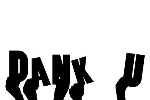 Dank u text with hands in png illustration
