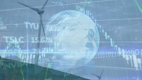 Global Financial Data Overlay on Wind Energy and Earth