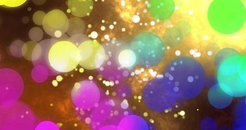 Multicolor Bokeh Orbs Shimmering Over Warm Gold Halos Abstract Luminous Gradient Party
