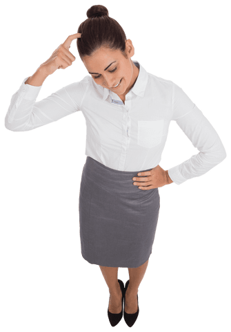 transparent image of businesswoman scratching head - Download Free Stock Videos Pikwizard.com