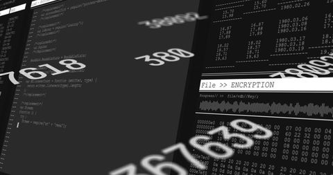 Dark Terminal Dashboard Showing Encryption Process, Hex Dump and Code Snippets
