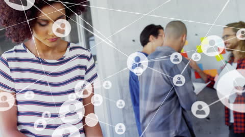 Diverse Team Connected Through Digital Network Innovation