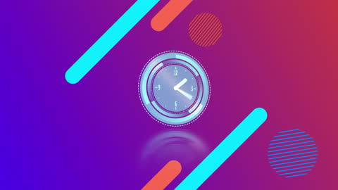 Abstract Digital Clock with Dynamic Geometric Shapes