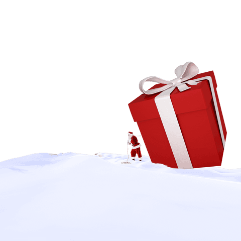 Santa Delivering Oversized Gift Wrapped with White Bow on Snow - Download Free Stock Videos Pikwizard.com