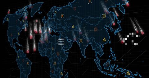Digital World Map with Binary Code and Global Data Processing Concepts - Download Free Stock Images Pikwizard.com