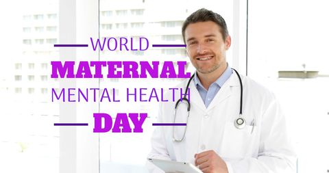 World Maternal Mental Health Day with Smiling Doctor in White Coat - Download Free Stock Images Pikwizard.com