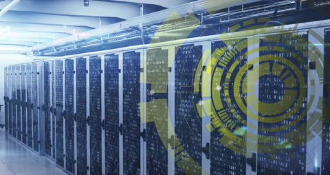 Digital Interface Over High-Tech Server Room