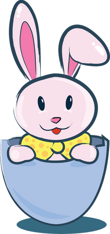 smiling rabbit peeking from egg on transparent background - Download Free Stock Videos Pikwizard.com