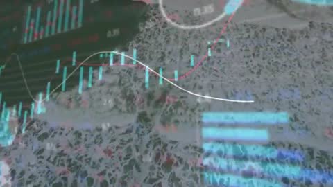 Dynamic Market Data with Ocean Waves and Rising Charts