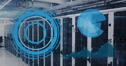 Server Racks with Analytics Data Integration in Futuristic Data Center