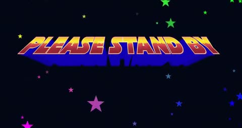 3D Glitching Retro Please Stand By Animation