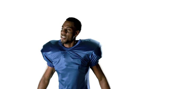 African American Football Player in Blue Uniform - Download Free Stock Images Pikwizard.com