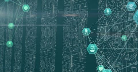 Digital Network with Medical Symbols and Circuitry Background - Download Free Stock Images Pikwizard.com