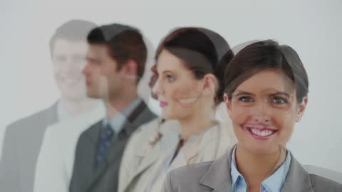 Successful Business Team Smiling in Sequence Concept